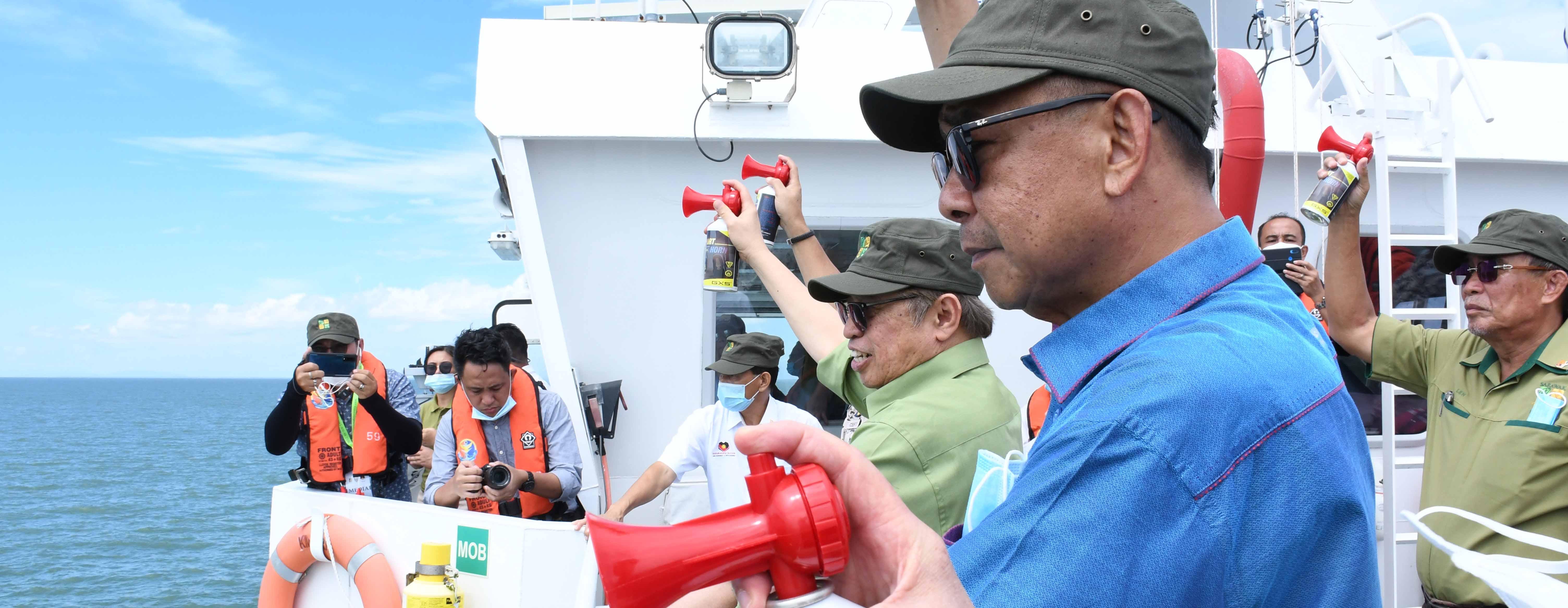 Launching of Reef Balls Deployment in Muara Tebas Coastal Water was held on 29 June 2020. Copyright @ Sarawak Chief Minister Office , CMO