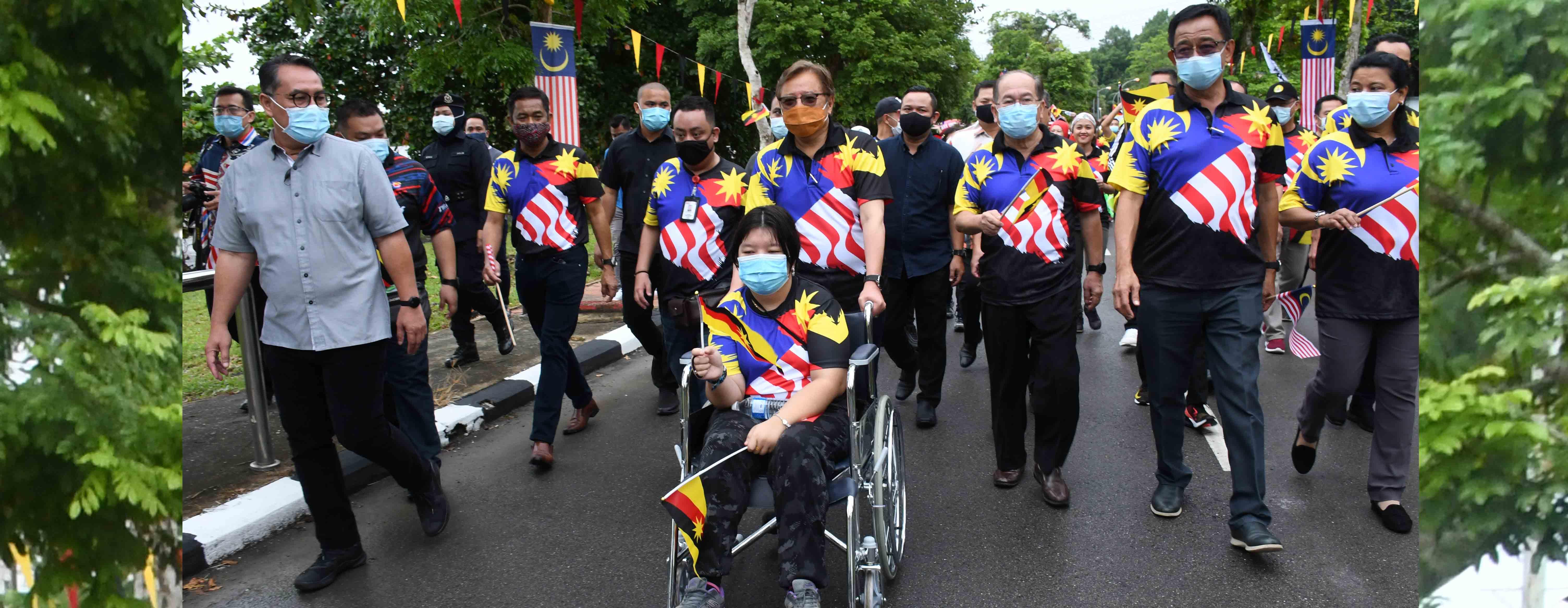 Unity walk sempena sambutan hari kebangsaan peringkat negeri Sarawak sri aman(31.08.2020)Copyright @ Sarawak Chief Minister Office , CMO